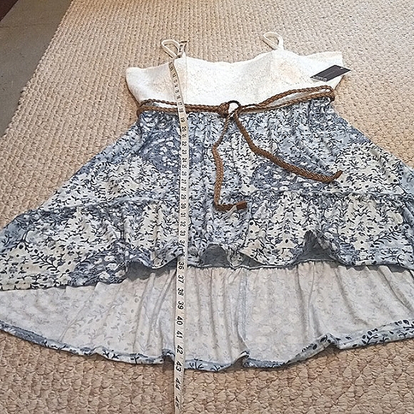 Lace High Low Asymmetrical Sweetheart neckline thin trap dress Plus Size Floral - Picture 12 of 17